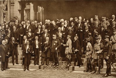 Gathering of some of the great men who had led France through years of trial to triumph, 1914-19 by French Photographer